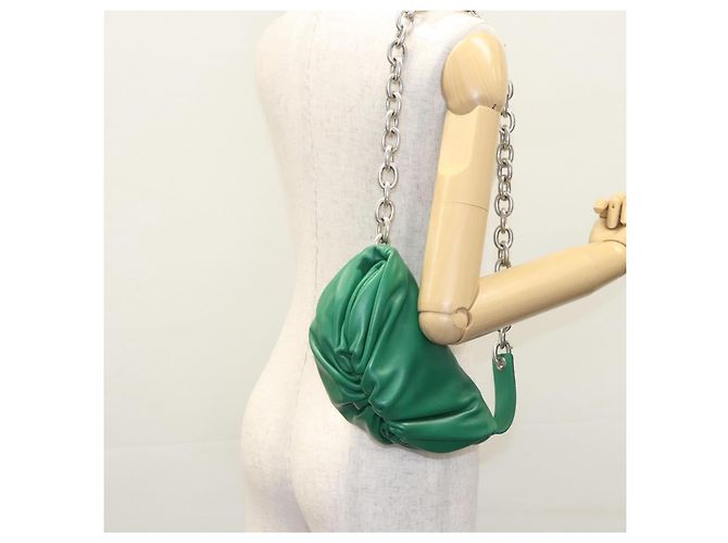 Autre Marque Borsa a Spalla in Pelle Bottega Veneta con Catena Verde Auth EC599V - vista 20