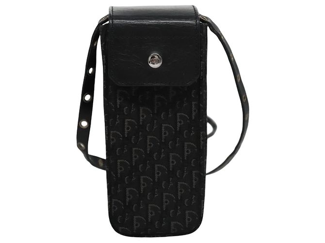 Pochette a spalla in tela Trotter Christian Dior nera Auth EC611V Nero - vista 13