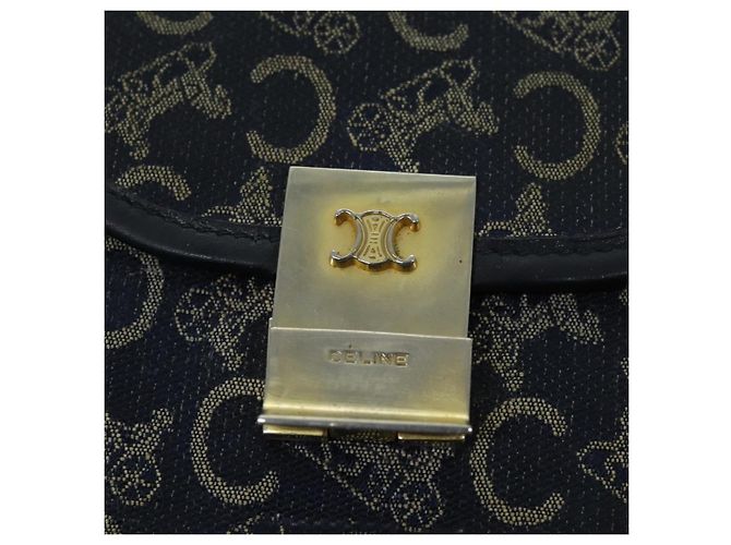 Céline Clutch in tela Macadam C di CELINE in blu Auth bs14643 Blu navy - vista 12