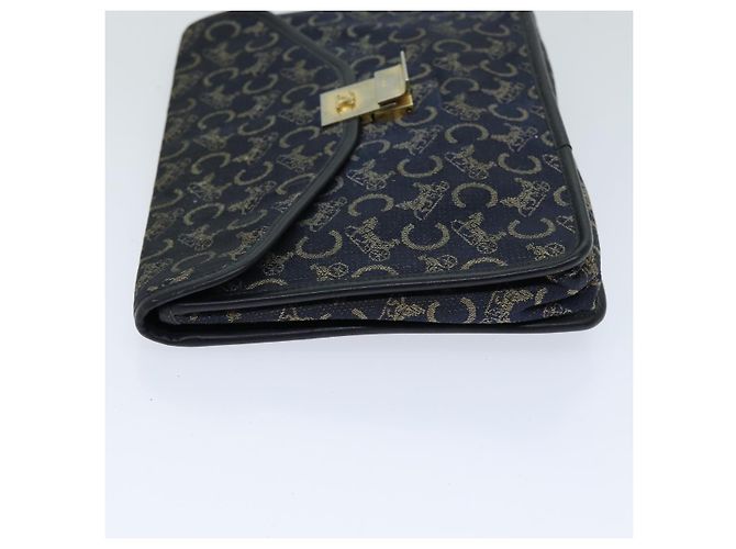 Céline Clutch in tela Macadam C di CELINE in blu Auth bs14643 Blu navy - vista 5