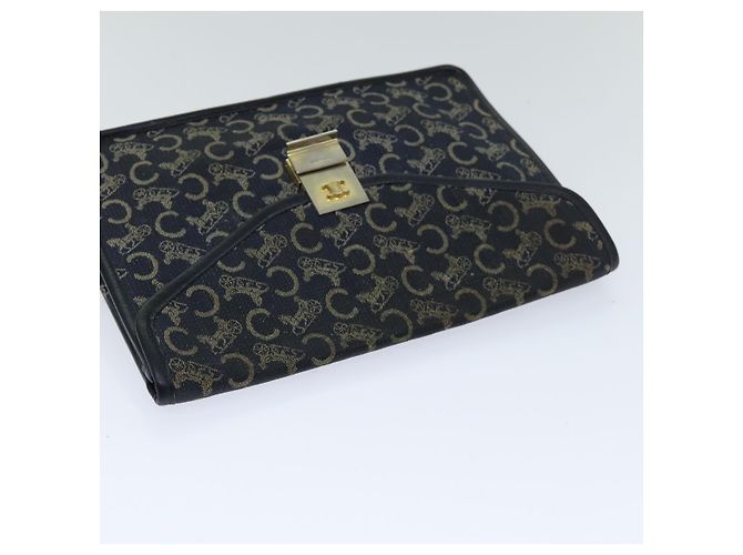 Céline Clutch in tela Macadam C di CELINE in blu Auth bs14643 Blu navy - vista 6