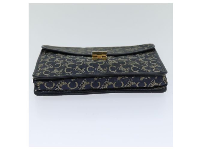 Céline Clutch in tela Macadam C di CELINE in blu Auth bs14643 Blu navy - vista 7