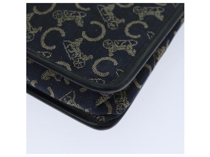 Céline Clutch in tela Macadam C di CELINE in blu Auth bs14643 Blu navy - vista 8