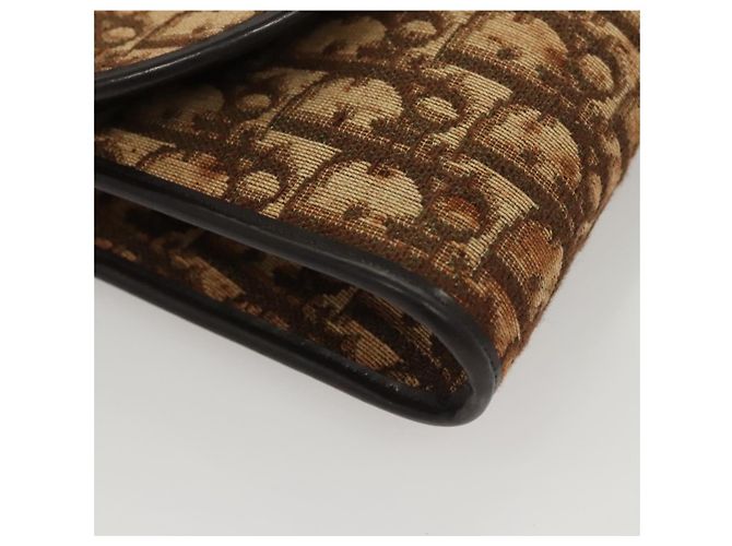 Borsa a spalla in tela Trotter Christian Dior marrone oro Auth 117785 D'oro - vista 10