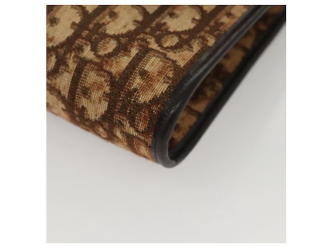 Borsa a spalla in tela Trotter Christian Dior marrone oro Auth 117785 D'oro - vista 11