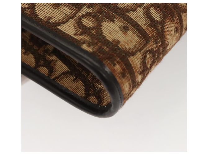 Borsa a spalla in tela Trotter Christian Dior marrone oro Auth 117785 D'oro - vista 12