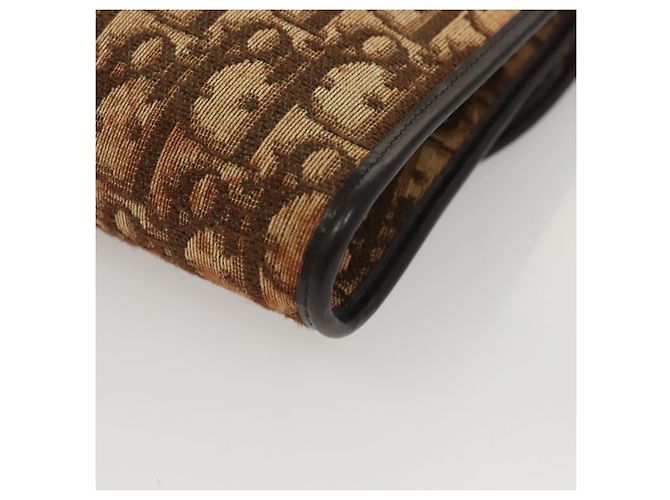 Borsa a spalla in tela Trotter Christian Dior marrone oro Auth 117785 D'oro - vista 13