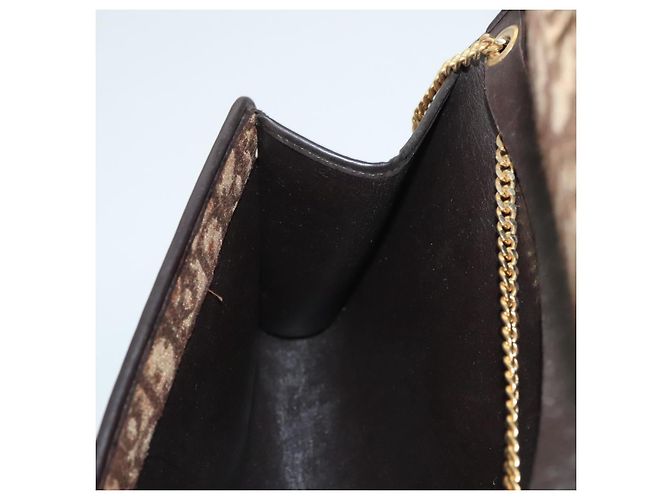 Borsa a spalla in tela Trotter Christian Dior marrone oro Auth 117785 D'oro - vista 20