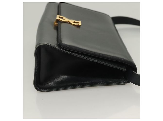 Borsa a Spalla Gancini in Pelle Salvatore Ferragamo Blu Navy Oro Auth 131463 D'oro - vista 3