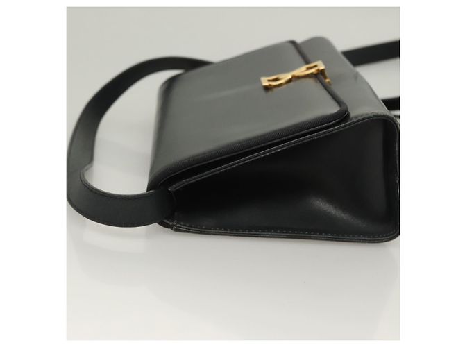 Borsa a Spalla Gancini in Pelle Salvatore Ferragamo Blu Navy Oro Auth 131463 D'oro - vista 4