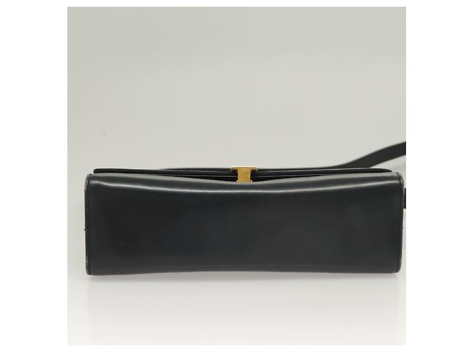 Borsa a Spalla Gancini in Pelle Salvatore Ferragamo Blu Navy Oro Auth 131463 D'oro - vista 5
