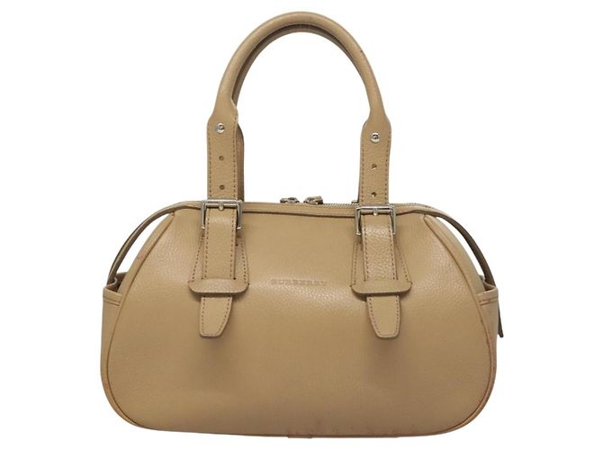 Burberry Borsa a mano in pelle beige argento Auth ep9861 - vista 13