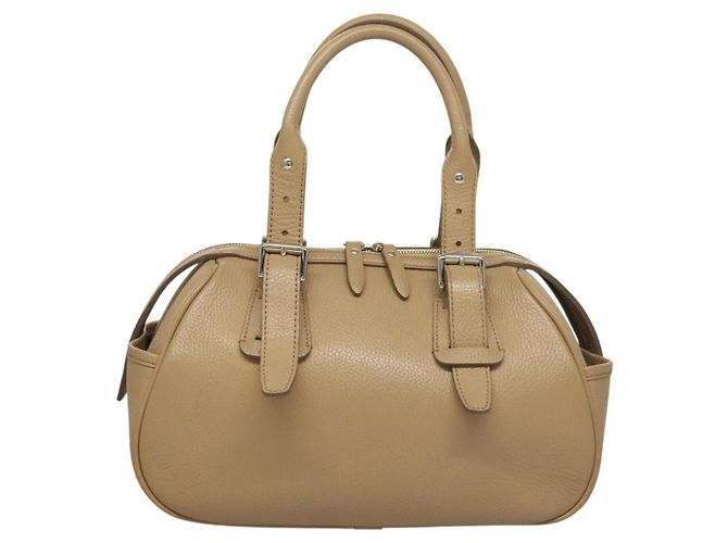 Burberry Borsa a mano in pelle beige argento Auth ep9861 - vista 2