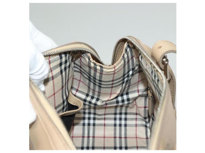 Burberry Borsa a mano in pelle beige argento Auth ep9861 - vista 21