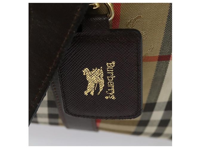 Autre Marque Burberrys Nova Check Boston Tasche aus Canvas Beige Gold Auth ep9770 - Ansicht 10