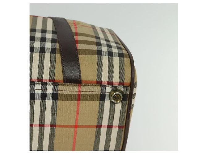 Autre Marque Burberrys Nova Check Boston Tasche aus Canvas Beige Gold Auth ep9770 - Ansicht 14