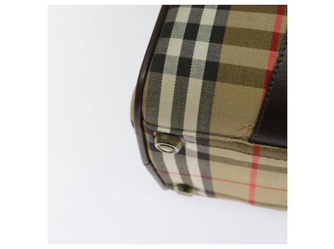 Autre Marque Burberrys Nova Check Boston Tasche aus Canvas Beige Gold Auth ep9770 - Ansicht 15