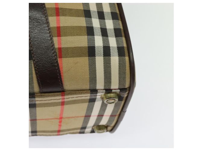 Autre Marque Burberrys Nova Check Boston Tasche aus Canvas Beige Gold Auth ep9770 - Ansicht 16