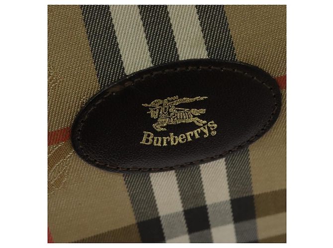Autre Marque Burberrys Nova Check Boston Tasche aus Canvas Beige Gold Auth ep9770 - Ansicht 17