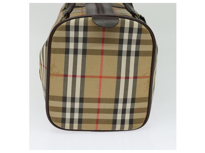 Autre Marque Burberrys Nova Check Boston Tasche aus Canvas Beige Gold Auth ep9770 - Ansicht 3