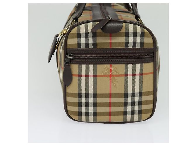 Autre Marque Burberrys Nova Check Boston Tasche aus Canvas Beige Gold Auth ep9770 - Ansicht 4