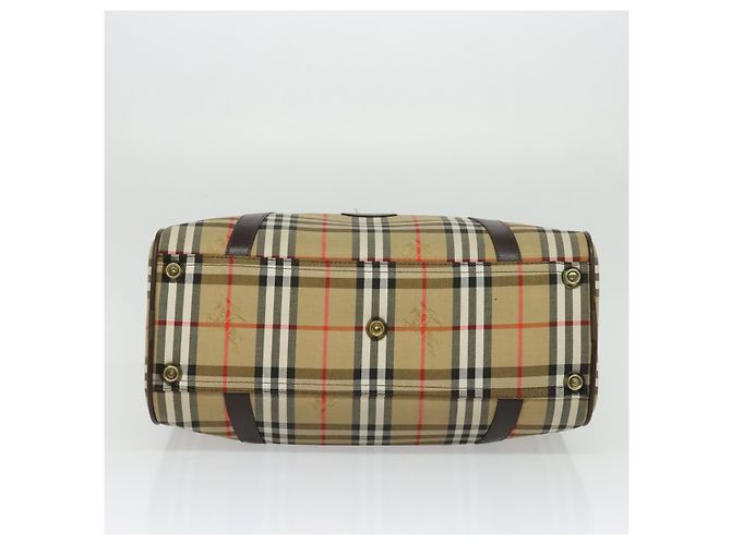 Autre Marque Burberrys Nova Check Boston Tasche aus Canvas Beige Gold Auth ep9770 - Ansicht 5