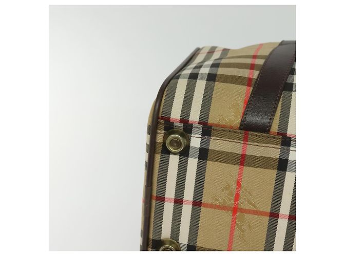 Autre Marque Burberrys Nova Check Boston Tasche aus Canvas Beige Gold Auth ep9770 - Ansicht 9