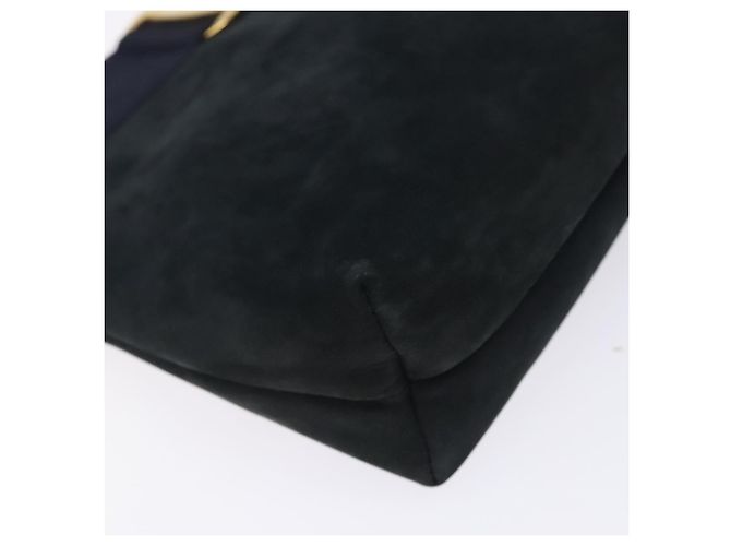 Borsa a Spalla Vala in Camoscio Blu Navy e Oro di Salvatore Ferragamo Auth bs27829 D'oro - vista 14