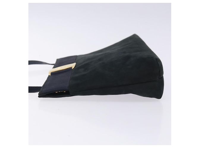 Borsa a Spalla Vala in Camoscio Blu Navy e Oro di Salvatore Ferragamo Auth bs27829 D'oro - vista 4