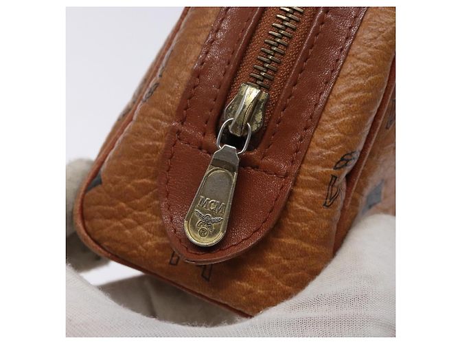 Borsa MCM Logogram Vicetos in pelle PVC marrone oro Auth 131735 D'oro - vista 10
