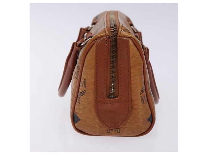 Borsa MCM Logogram Vicetos in pelle PVC marrone oro Auth 131735 D'oro - vista 3