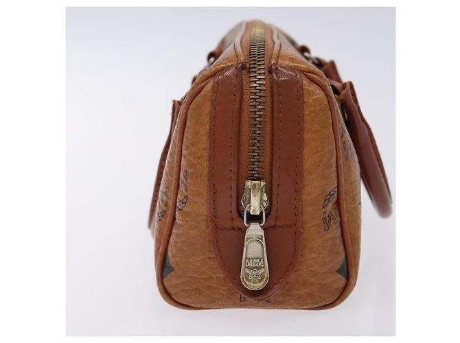 Borsa MCM Logogram Vicetos in pelle PVC marrone oro Auth 131735 D'oro - vista 4