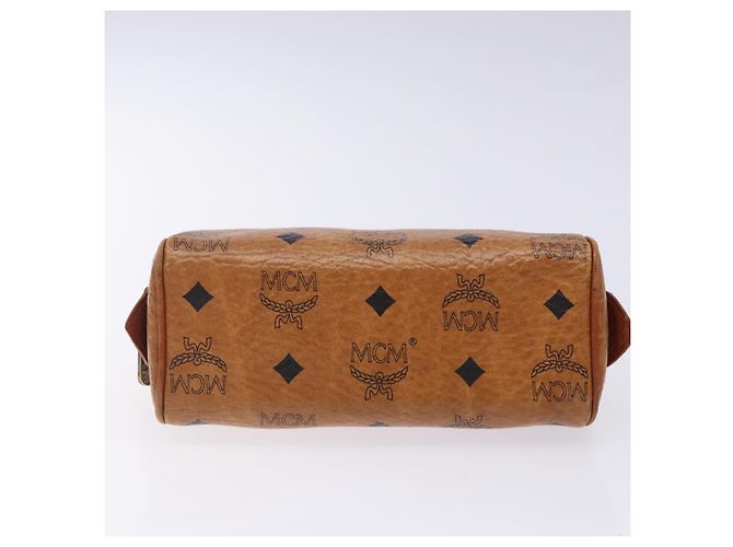 Borsa MCM Logogram Vicetos in pelle PVC marrone oro Auth 131735 D'oro - vista 5