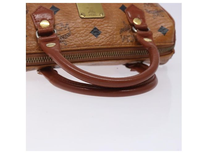 Borsa MCM Logogram Vicetos in pelle PVC marrone oro Auth 131735 D'oro - vista 7
