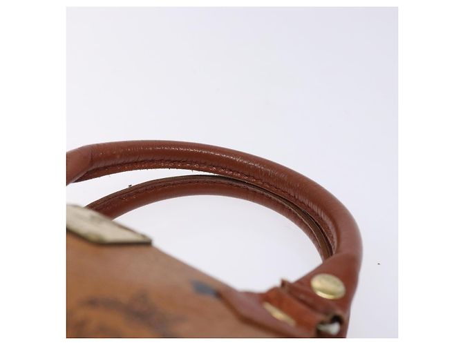 Borsa MCM Logogram Vicetos in pelle PVC marrone oro Auth 131735 D'oro - vista 8