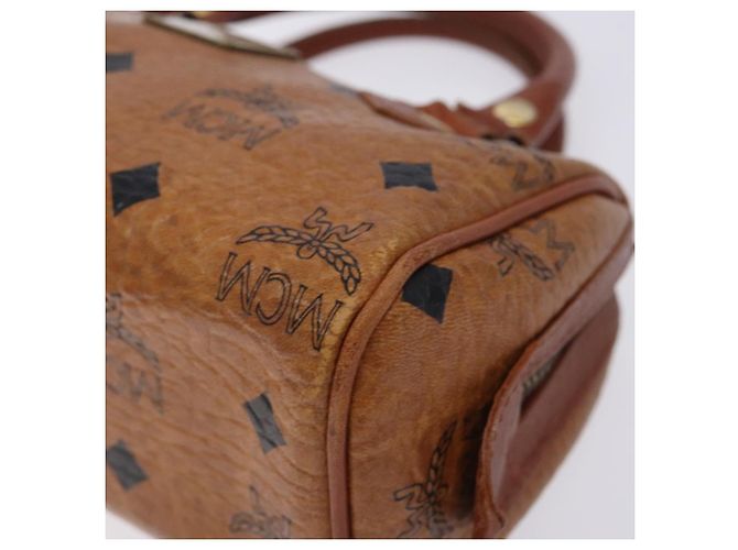 Borsa MCM Logogram Vicetos in pelle PVC marrone oro Auth 131735 D'oro - vista 9