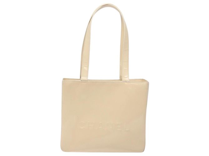 CHANEL Tote Bag Emaille Beige Gold CC Auth bs27673 Golden - Ansicht 13