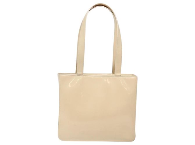 CHANEL Tote Bag Emaille Beige Gold CC Auth bs27673 Golden - Ansicht 2
