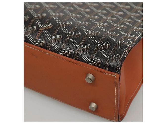Borsa Tote GOYARD Herringbone COMOR GM in pelle nera e argento Auth bs24293 Nero - vista 10