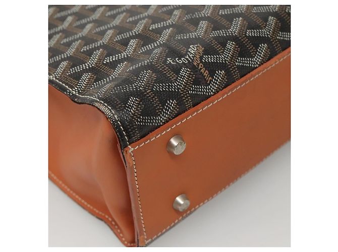 Borsa Tote GOYARD Herringbone COMOR GM in pelle nera e argento Auth bs24293 Nero - vista 11
