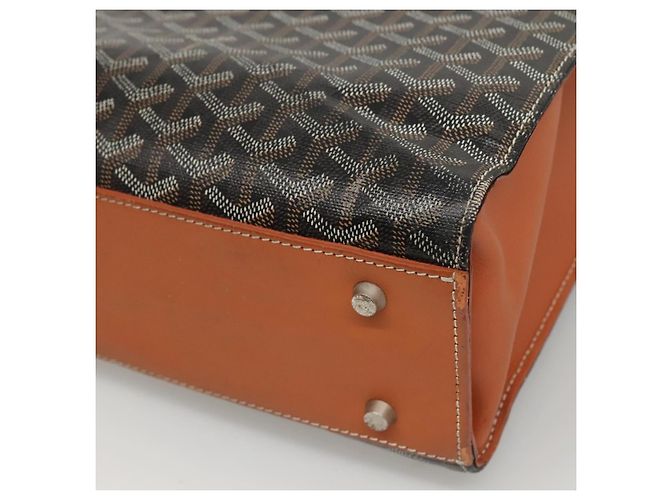 Borsa Tote GOYARD Herringbone COMOR GM in pelle nera e argento Auth bs24293 Nero - vista 12