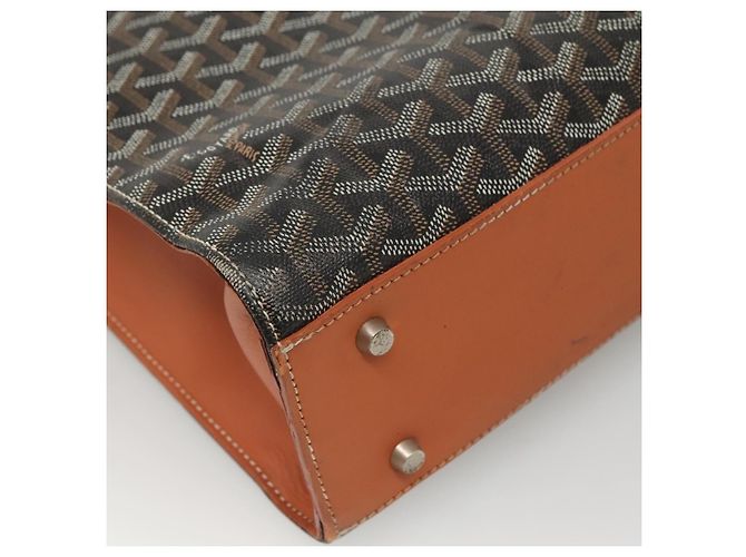 Borsa Tote GOYARD Herringbone COMOR GM in pelle nera e argento Auth bs24293 Nero - vista 13