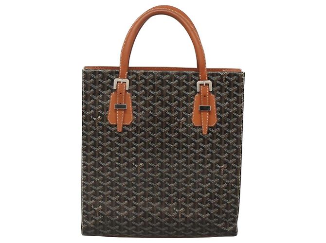 Borsa Tote GOYARD Herringbone COMOR GM in pelle nera e argento Auth bs24293 Nero - vista 3
