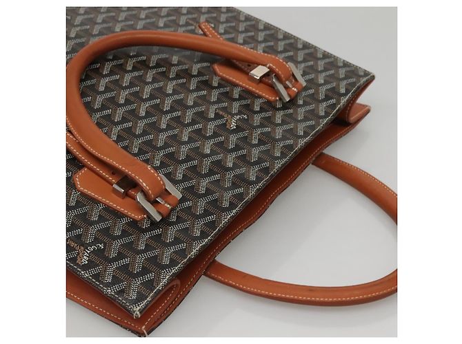 Borsa Tote GOYARD Herringbone COMOR GM in pelle nera e argento Auth bs24293 Nero - vista 6