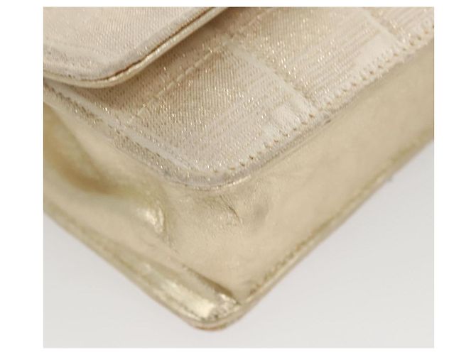CHANEL New Travel Line Chain Wallet Nylon Gold CC Auth 119624 Golden - view 10