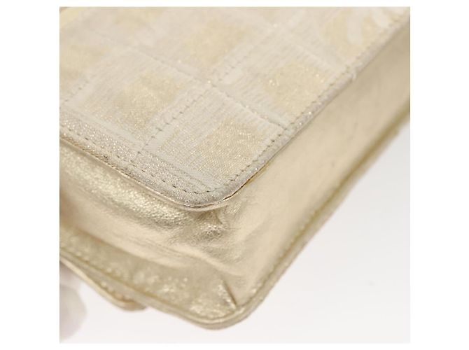 CHANEL New Travel Line Chain Wallet Nylon Gold CC Auth 119624 Golden - view 12