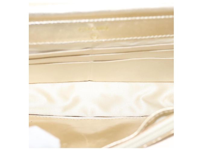 CHANEL New Travel Line Chain Wallet Nylon Gold CC Auth 119624 Golden - view 20