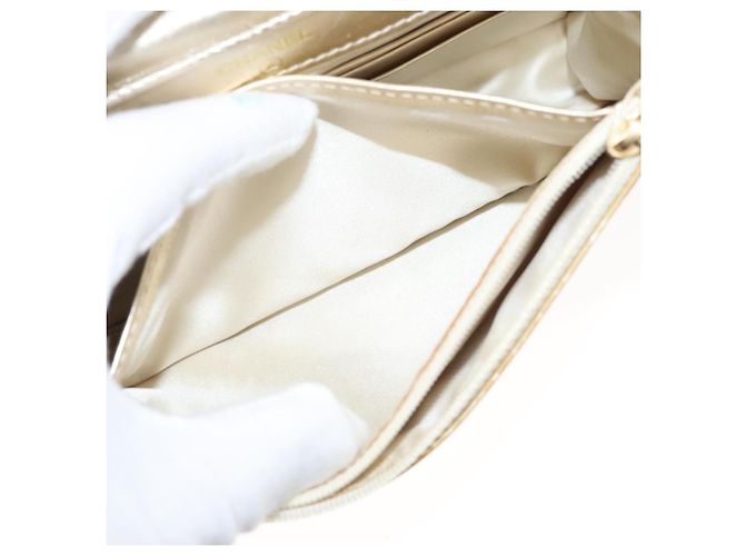 CHANEL New Travel Line Chain Wallet Nylon Gold CC Auth 119624 Golden - view 25