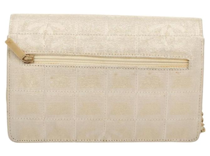 CHANEL New Travel Line Chain Wallet Nylon Gold CC Auth 119624 Golden - view 3