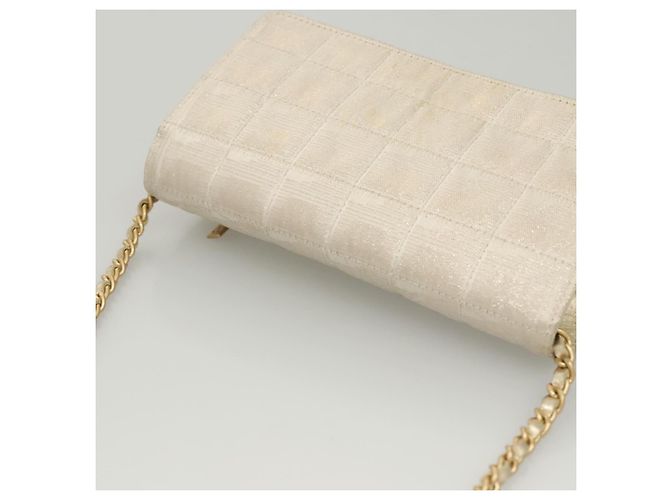 CHANEL New Travel Line Chain Wallet Nylon Gold CC Auth 119624 Golden - view 6
